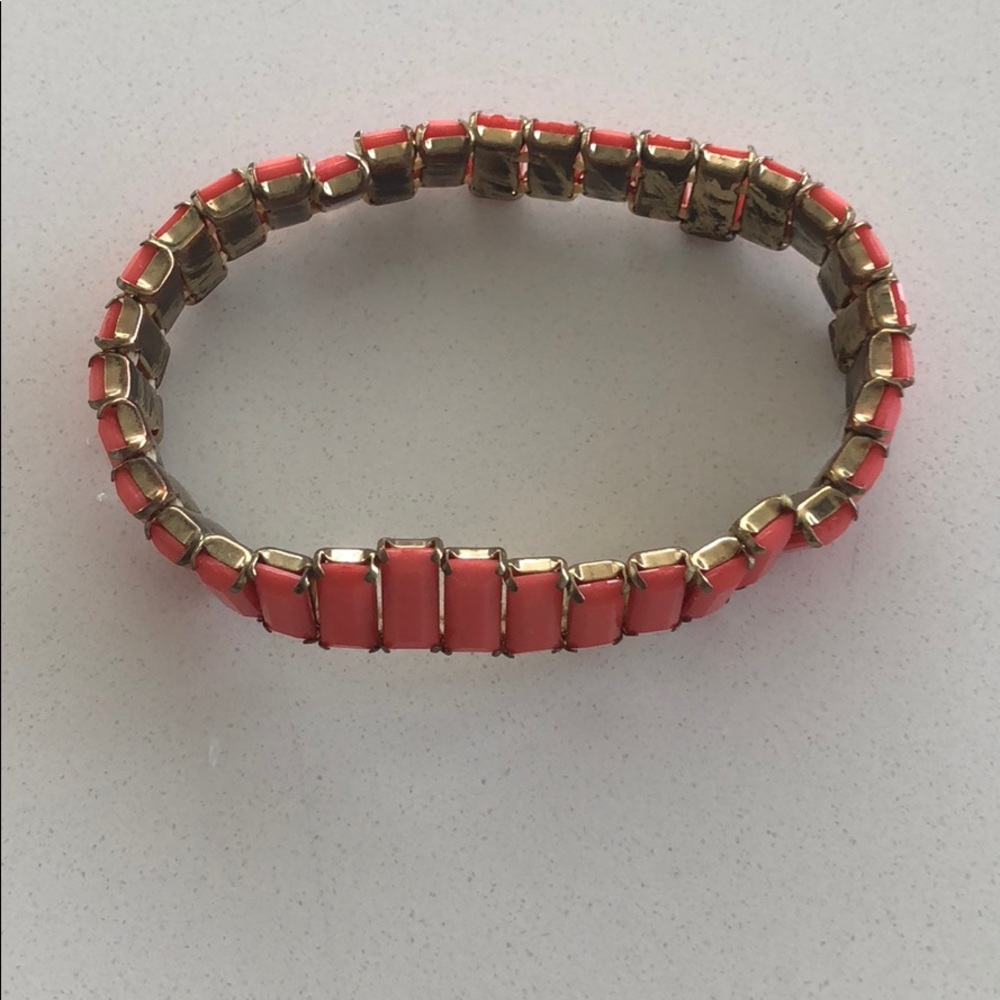 Salmon and Gold Adjustable Bracelet